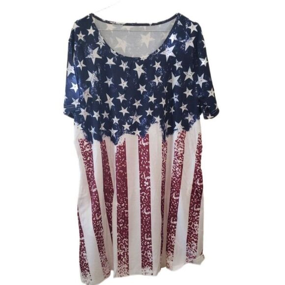 New Floyu Patriotic Short Sleeve Top - 2XL - Picture 1 of 5
